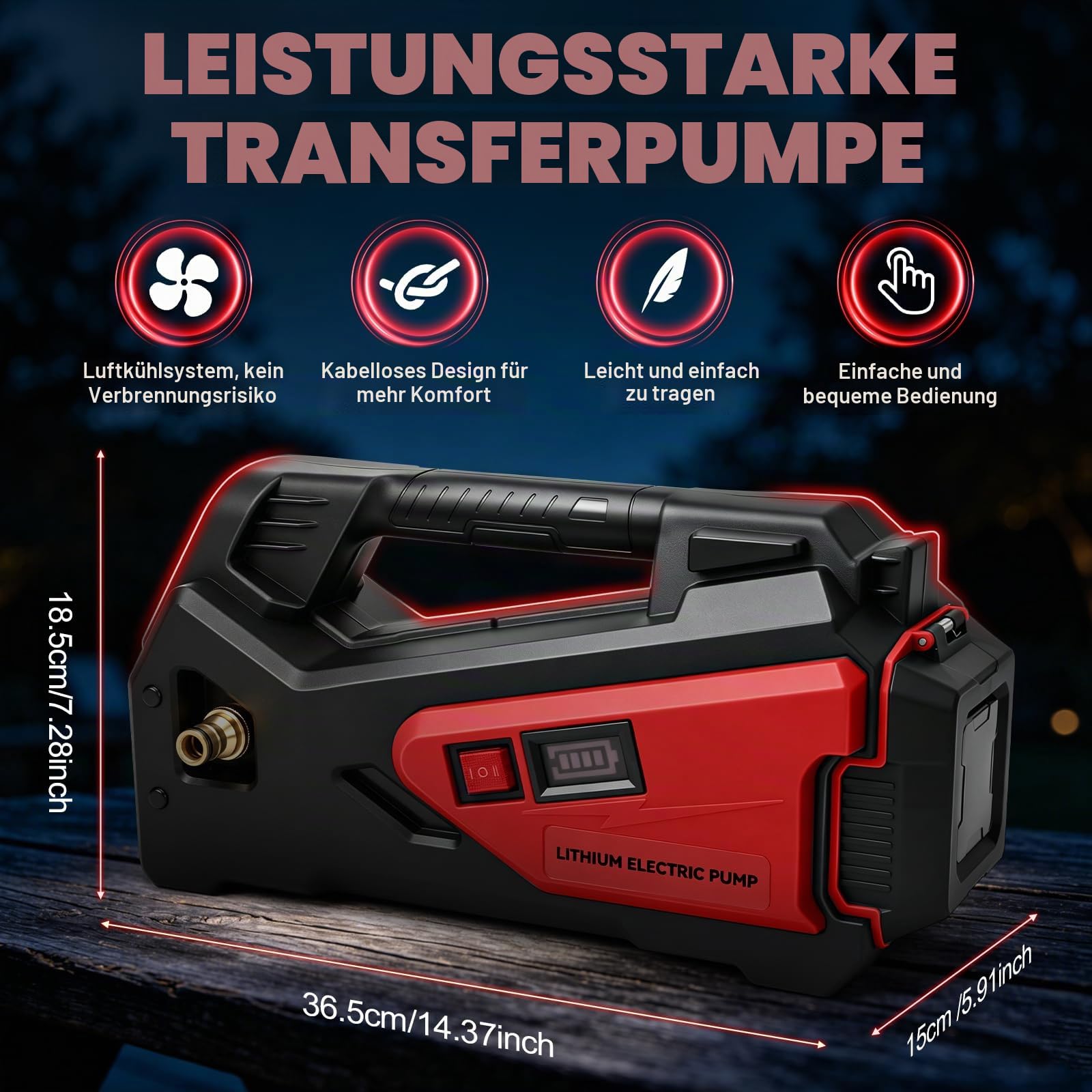 Wasserpumpen für Milwaukee 18V Akku(Ohne Akku),kabellose Tragbare Pumpe
