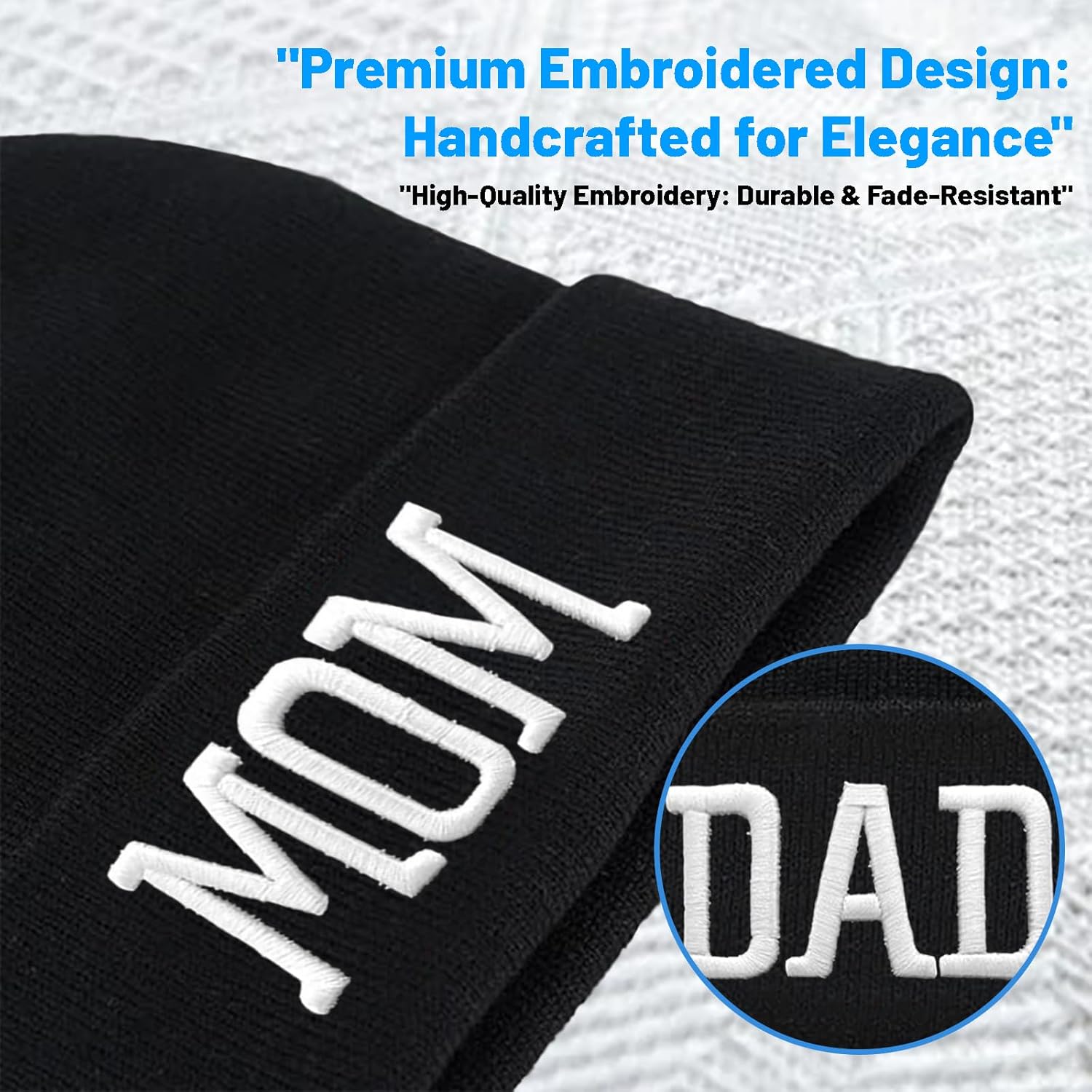 Mommin' Hat Funny Beanie for Women for Mom & Mama, Winter Warm & Soft Knit Hats - Image 2