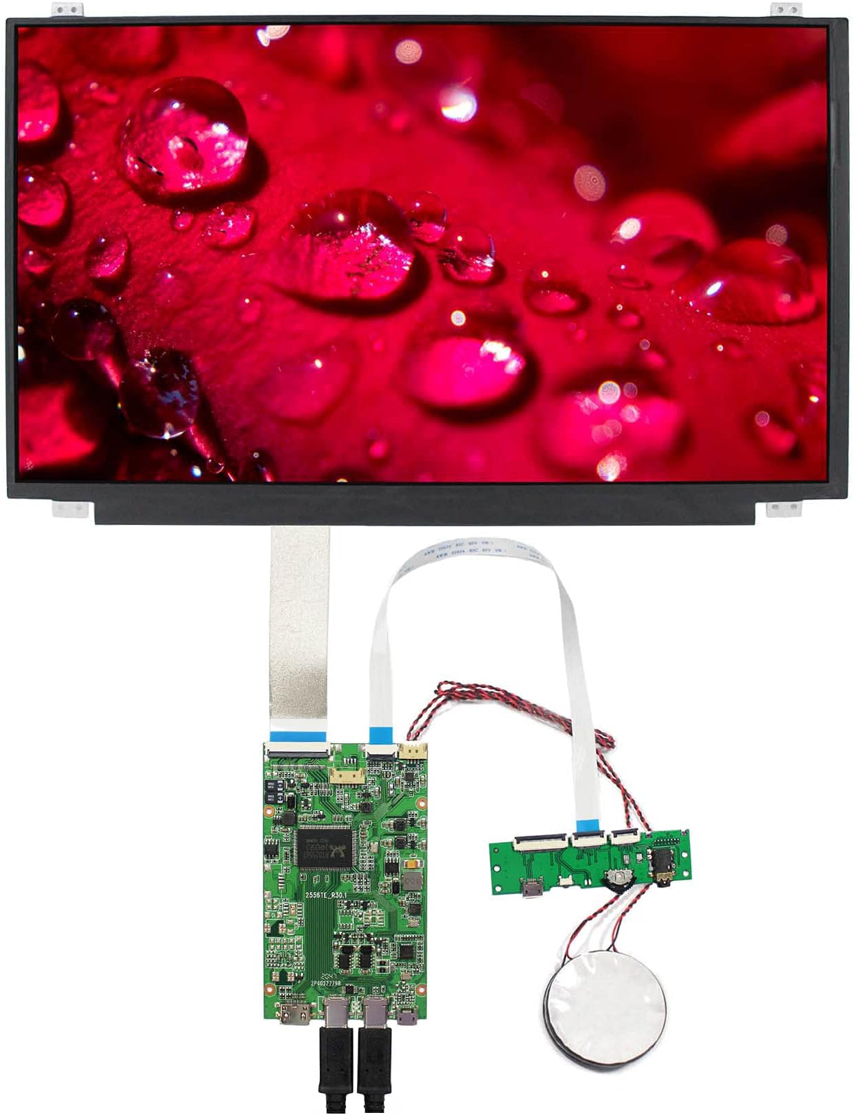 VSDISPLAY 15.6" 15.6 inch 1920x1080 IPS LCD NV156FHM-T10 (with a Build-in Touch Screen) Work with USB-C Controller Board (R Board)