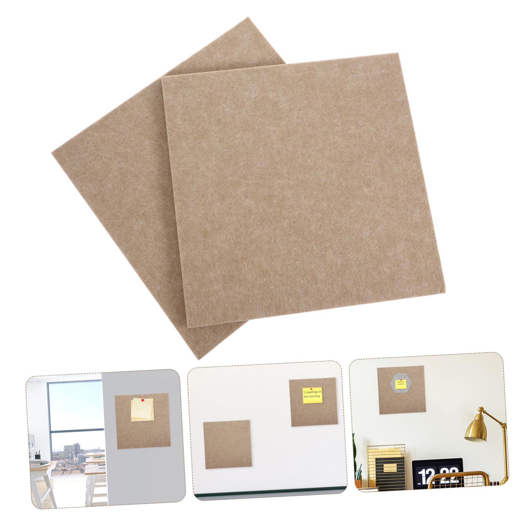 Xmas 2 Pcs Self Adhesive Felt Bulletin Board Tiles Beige