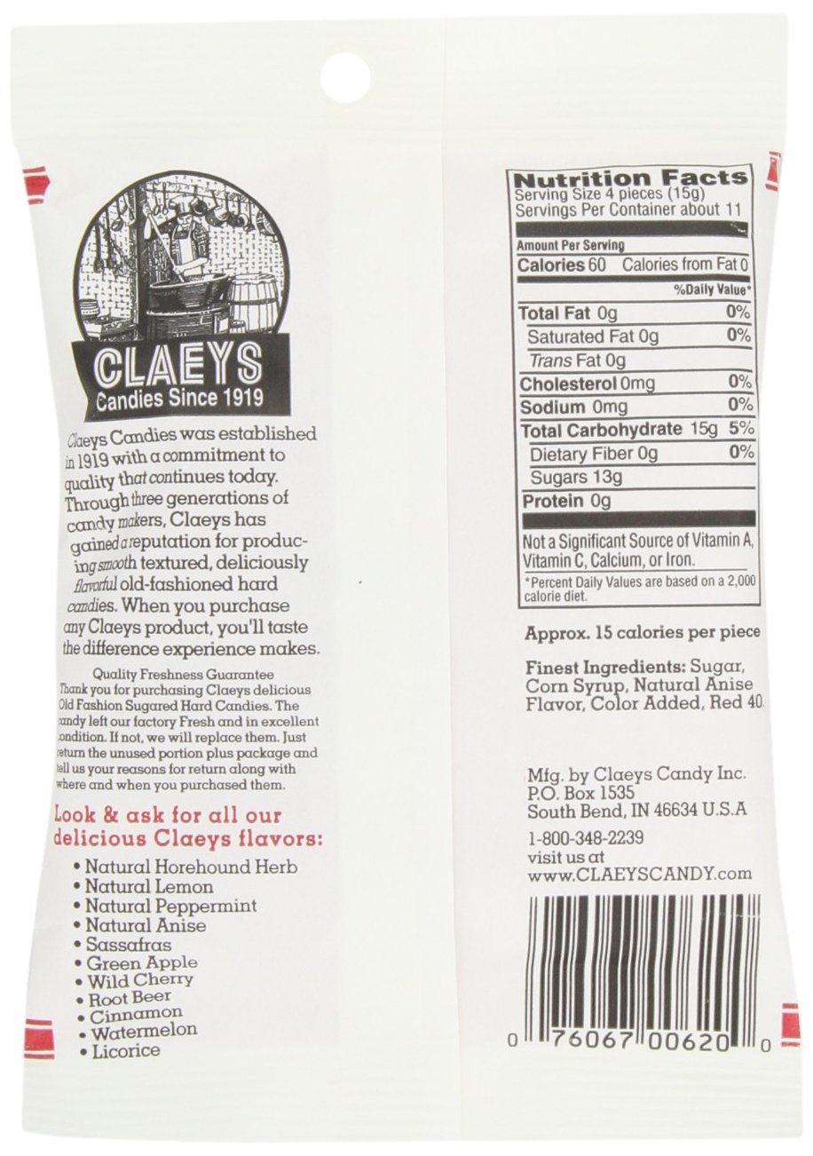 Claey's Natural Anise Drops, 6-Ounce Packages (Pack of 12)