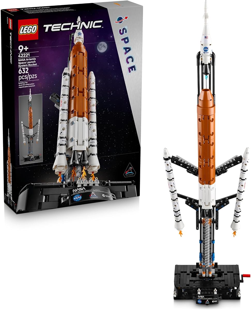 Technic NASA Artemis Space Launch System Juguete de construcción de cohetes para niños y niñas - Juguete espacial y de aprendizaje STEM con función de lanzamiento de 3 etapas para niños, a partir de 9 años - Idea para cumpleaños - 42221