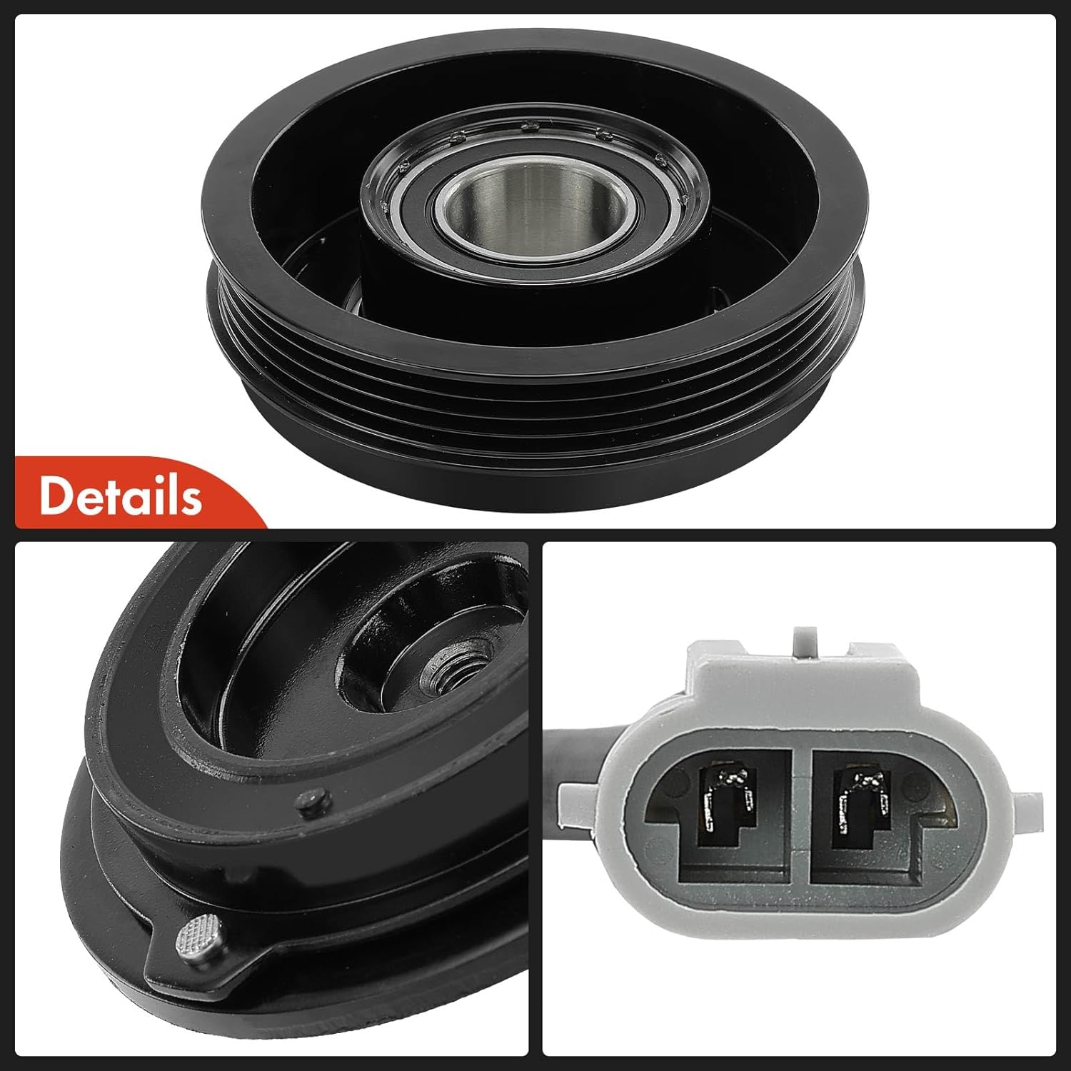 A-Premium Air Conditioner AC Compressor Clutch Kit Compatible with Chevrolet Silverado 1500 2500 HD, Tahoe, Suburban, Express & GMC Sierra 3500 Classic, Yukon, Savana & Cadillac Escalade & Hummer H2