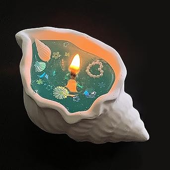 Oceans Shell Scented Candle - I Accidentally Burned The Oceans - Whelk Gel Wax - Unique Conch Aquamarine Starry Sky Pearl Jelly Natural Scented Candle Long Lasting for Party Room Photo Prop Decor