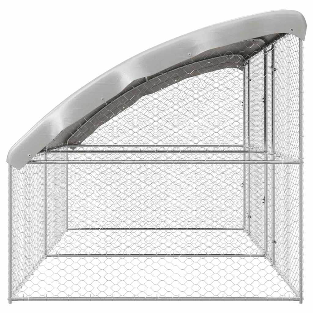 Box per Cani da Esterno, Cuccia Cane Esterno, Gabbia Cani, Cuccia per Cani 2 pz Argento 4x2x2 m Acciaio