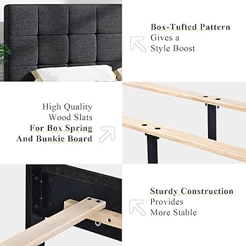 Amazon.com: Allewie Full Size Panel Bed Frame with