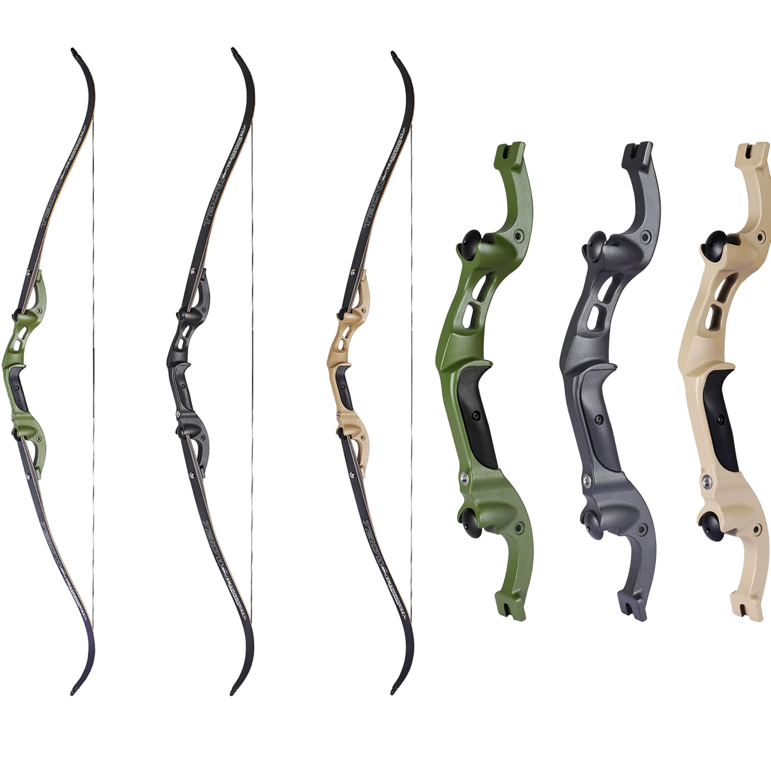 Archery Recurve Bow 25-60 lbs F Interface Takedown Hunting Bow Adults and Beginners Use for Outdoor Hunting Competitive Target Archery Shooting Training