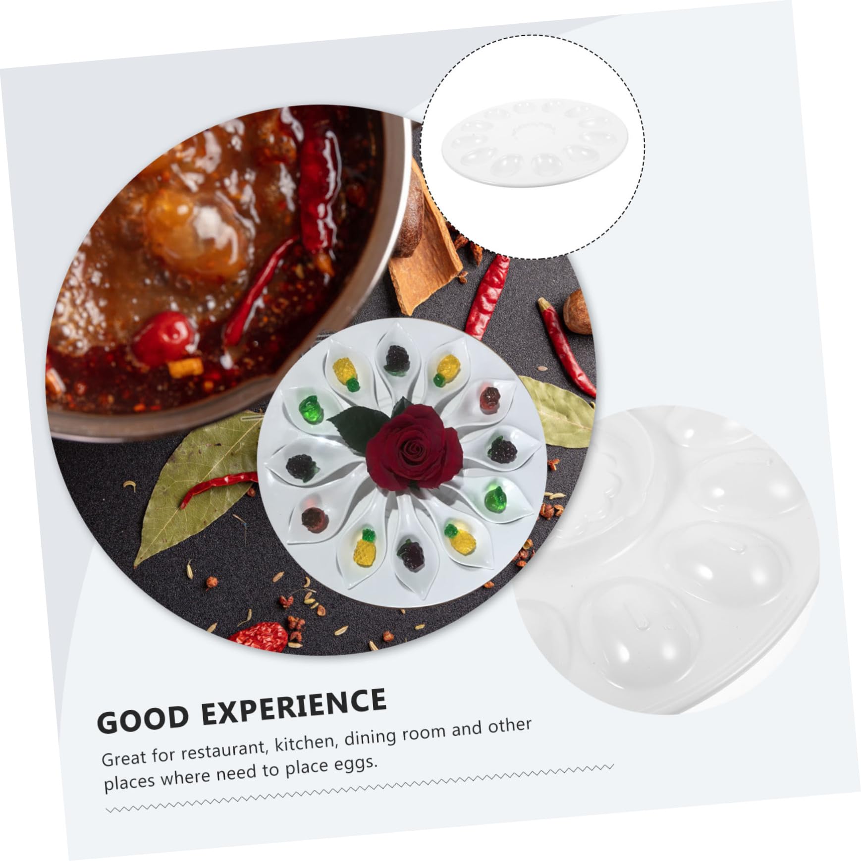 BRIGHTFUFU Deviled Egg Tray Eggs Deviled Egg Serving Dish Egg Holder Dish Deviled Egg Holder Festival Deviled Egg Container Deviled Egg Catering Platter Side Dish Melamine White