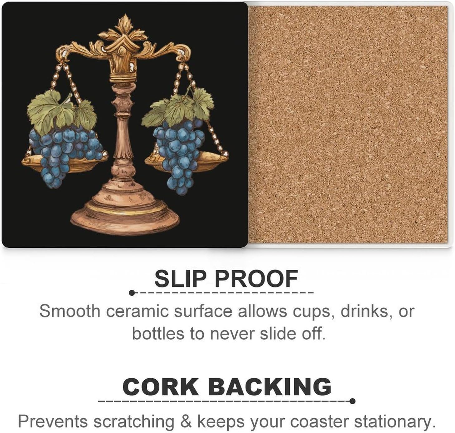 Dovetail Ink Law Lawyer Coaster for Drinks Square Ceramic Table Coasters Stone Mat Crafts 4PCS Home Kitchen Decor