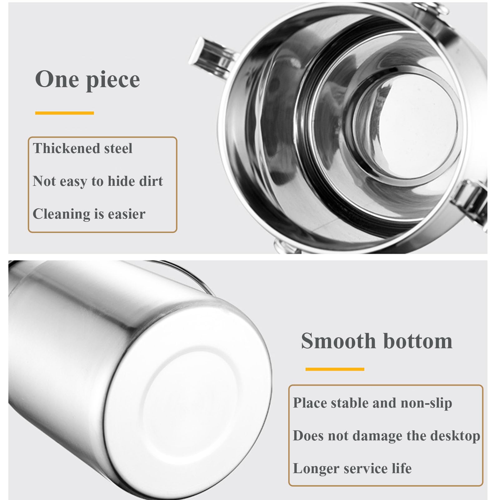Secchio per Latte in Acciaio Inossidabile 304 Secchio per Latte da 3 L/5 L/10 L Brocca per Latte Resistente con Coperchio Secchio per Vino per Olio, tè