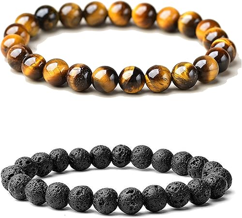 Pulseras de cuentas hechas a mano de 0.315 pulgadas para hombres, pulsera de protección para mujeres, chakras, Feng Shui, elástica, hecha a mano,