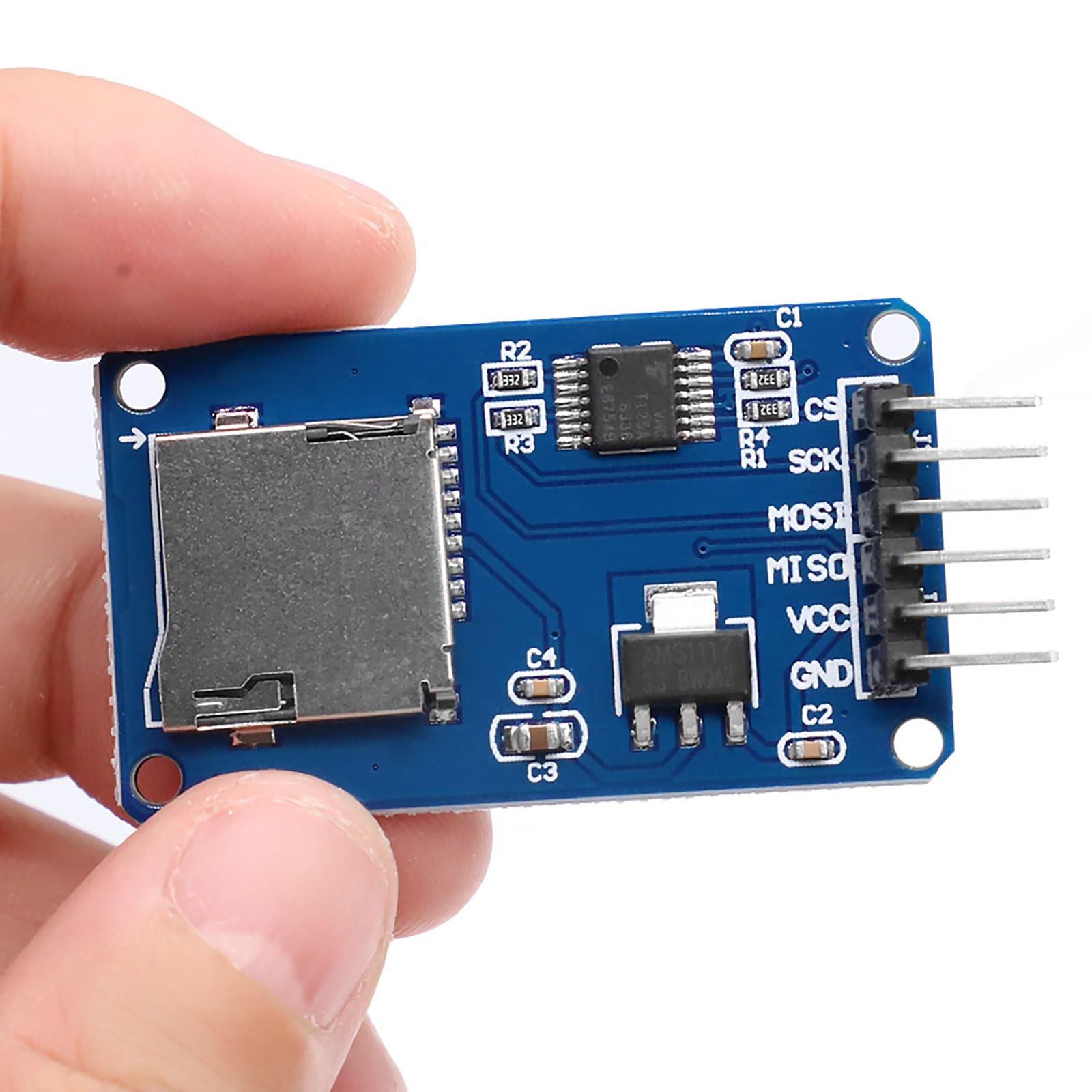 Module de carte Micro SD TF - Lecteur de carte SPI - Micro mémoire SD TF - Module de lecteur de carte mémoire avec puce de conversion de niveau pour Arduino (6 pièces)
