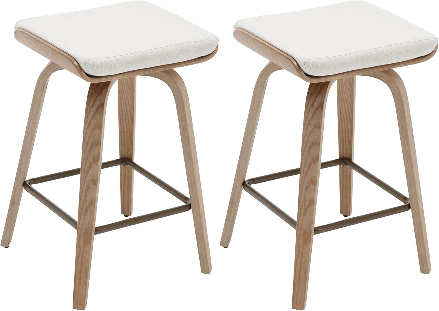 VESCASA Backless Swivel Saddle Bar Stools Set of 2, 26
