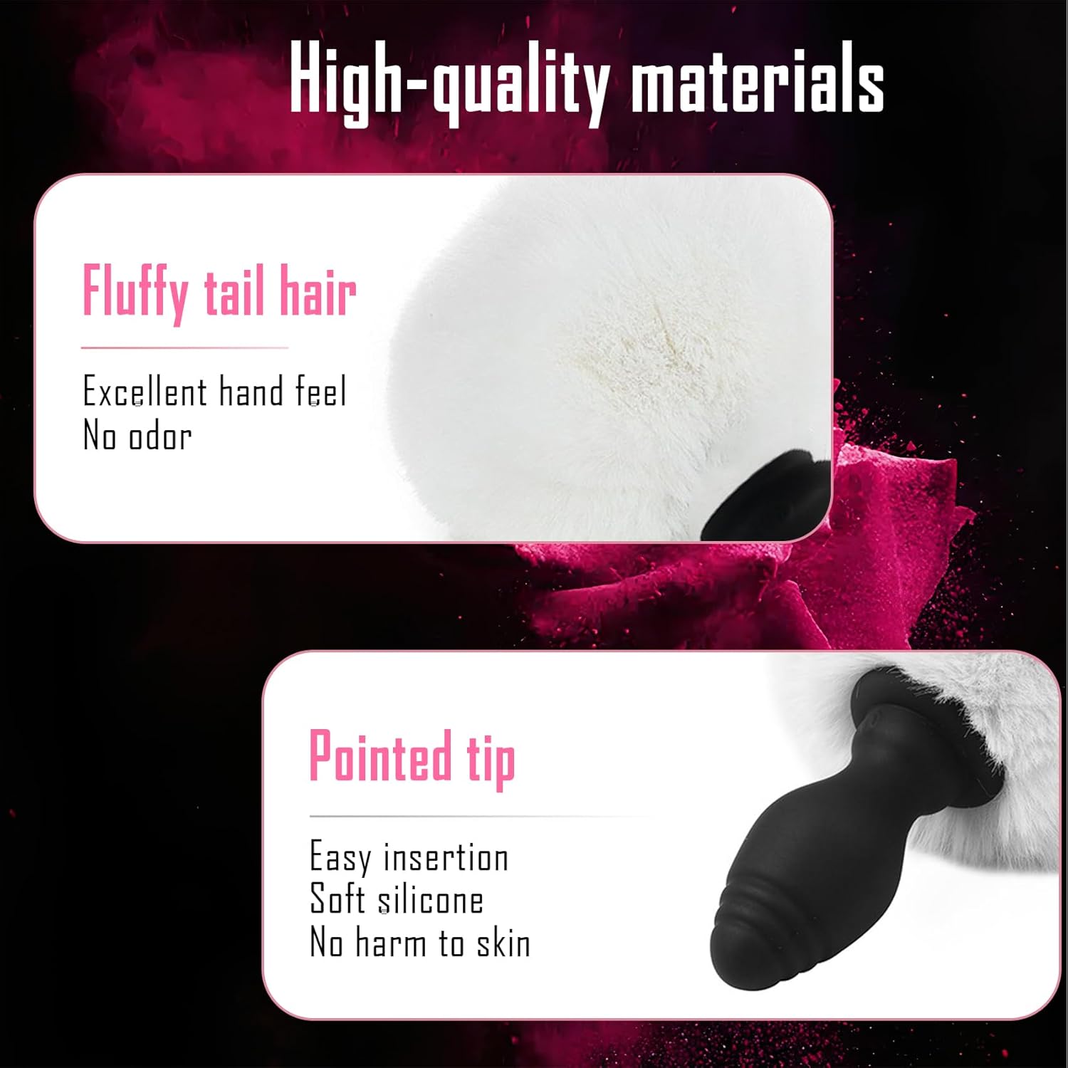Bunny Tail Butt Plug Vibrator with Remote Silicone Anal Plug White Faux Fur Tail Plug Rechargeable Vibrating Buttplug Role Play Cosplay Sex Games for Couples Anus Rabbit's Tail Adult Sex Toys