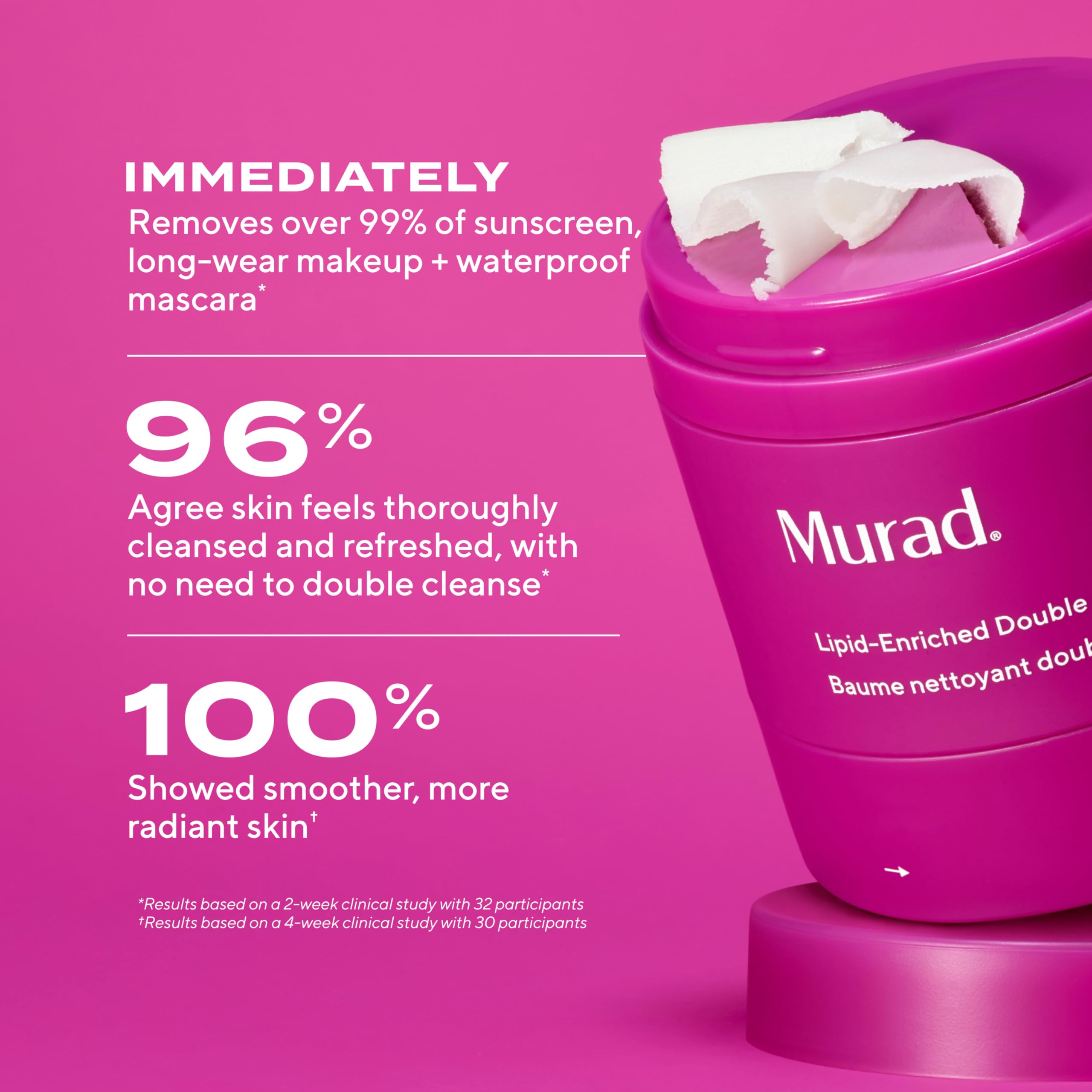 Murad Baume nettoyant double enrichi en lipides – Baume hydratant pour le visage et démaquillant – Élimine le maquillage longue durée et SPF