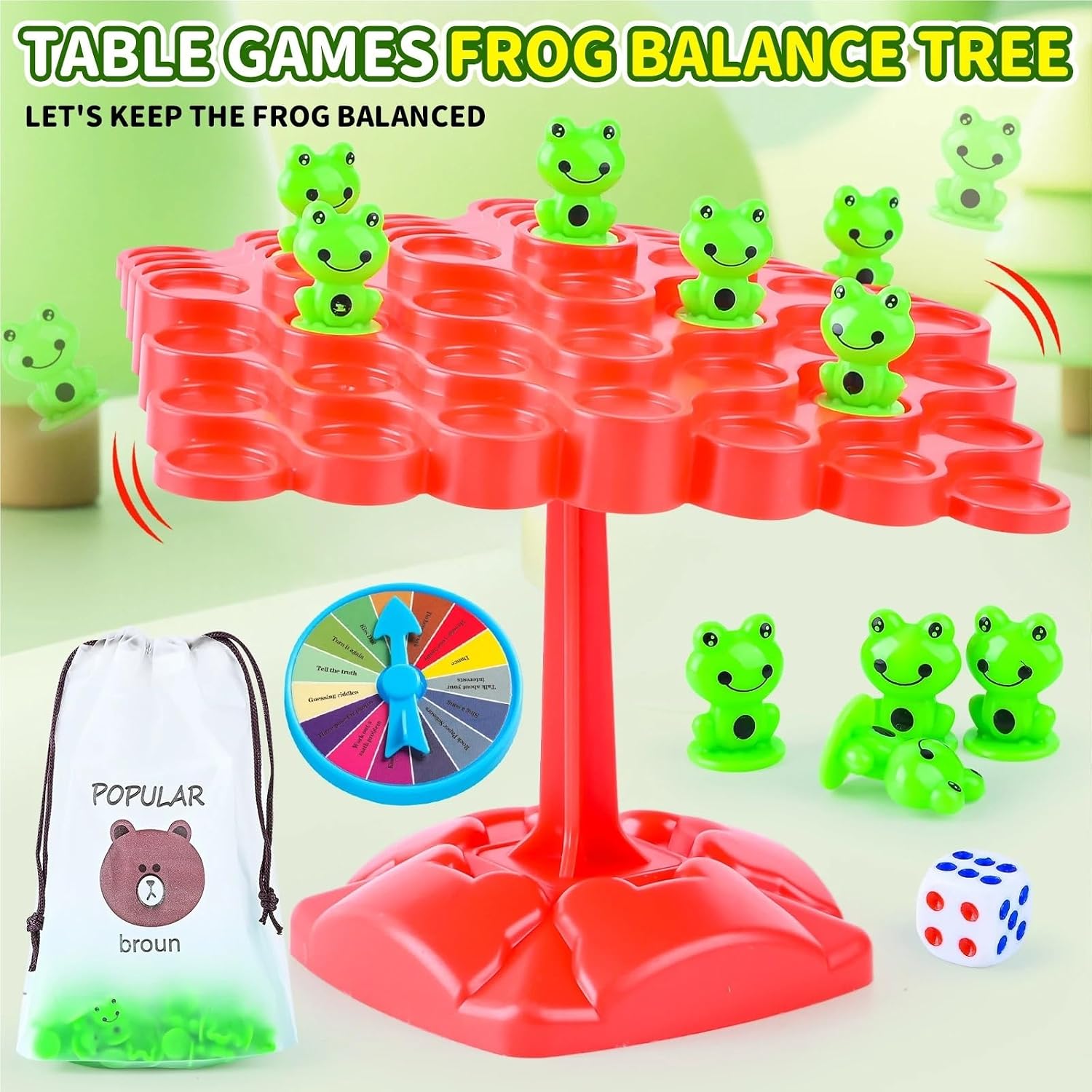 Frog Balance Tree Stacking Puzzle Game Set - Engaging Family Fun for All Ages