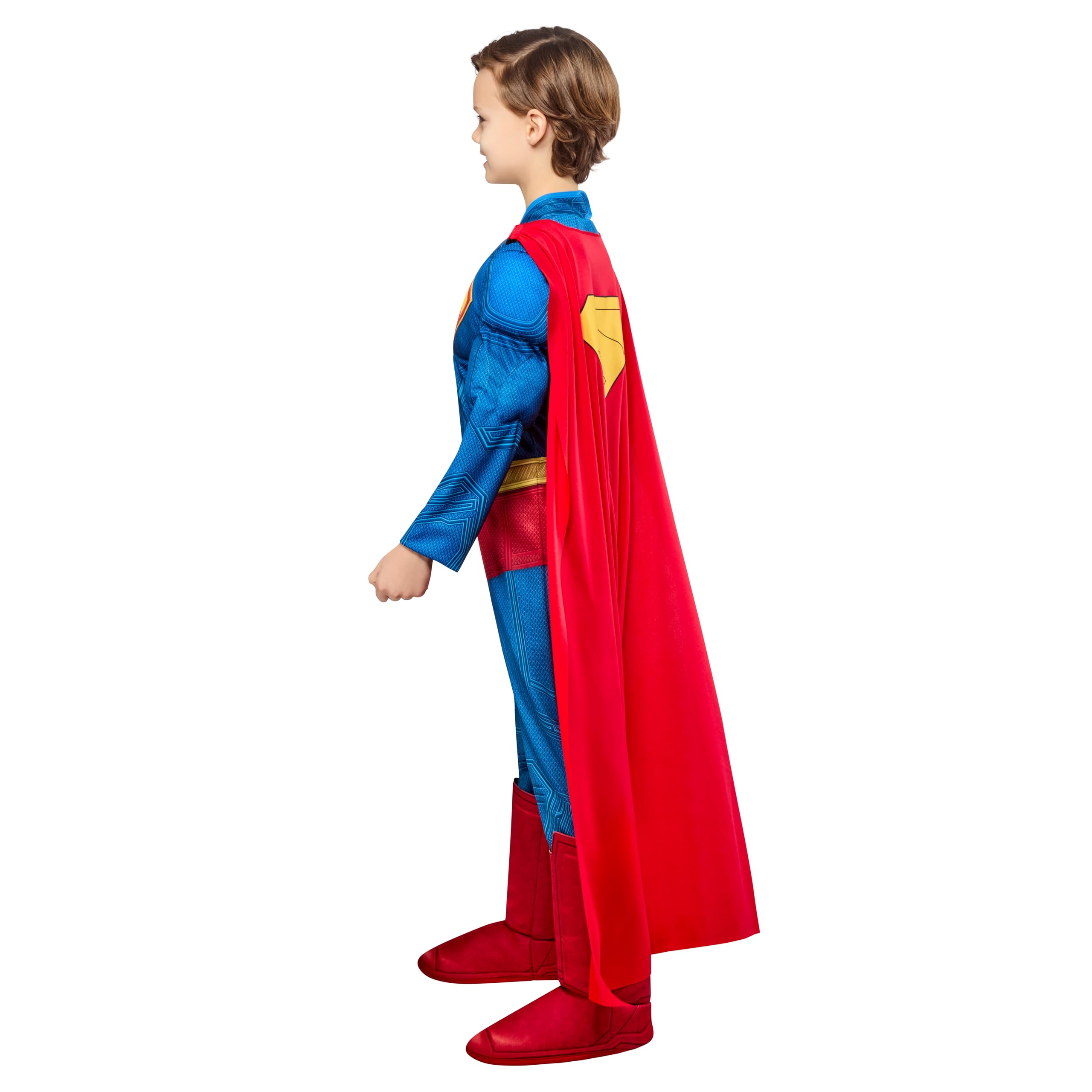Rubies Superman Deluxe Kids Boys Costume Jumpsuit with Shoe Covers and Cape