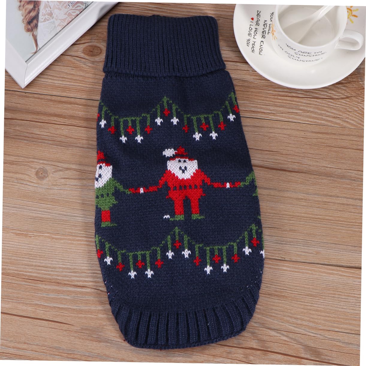 Sosoport 3pièces Pull à pour Chiens Vêtement Maille pour Animaux De Compagnie Manteau Hiver Douillet pour Chiens Bleu