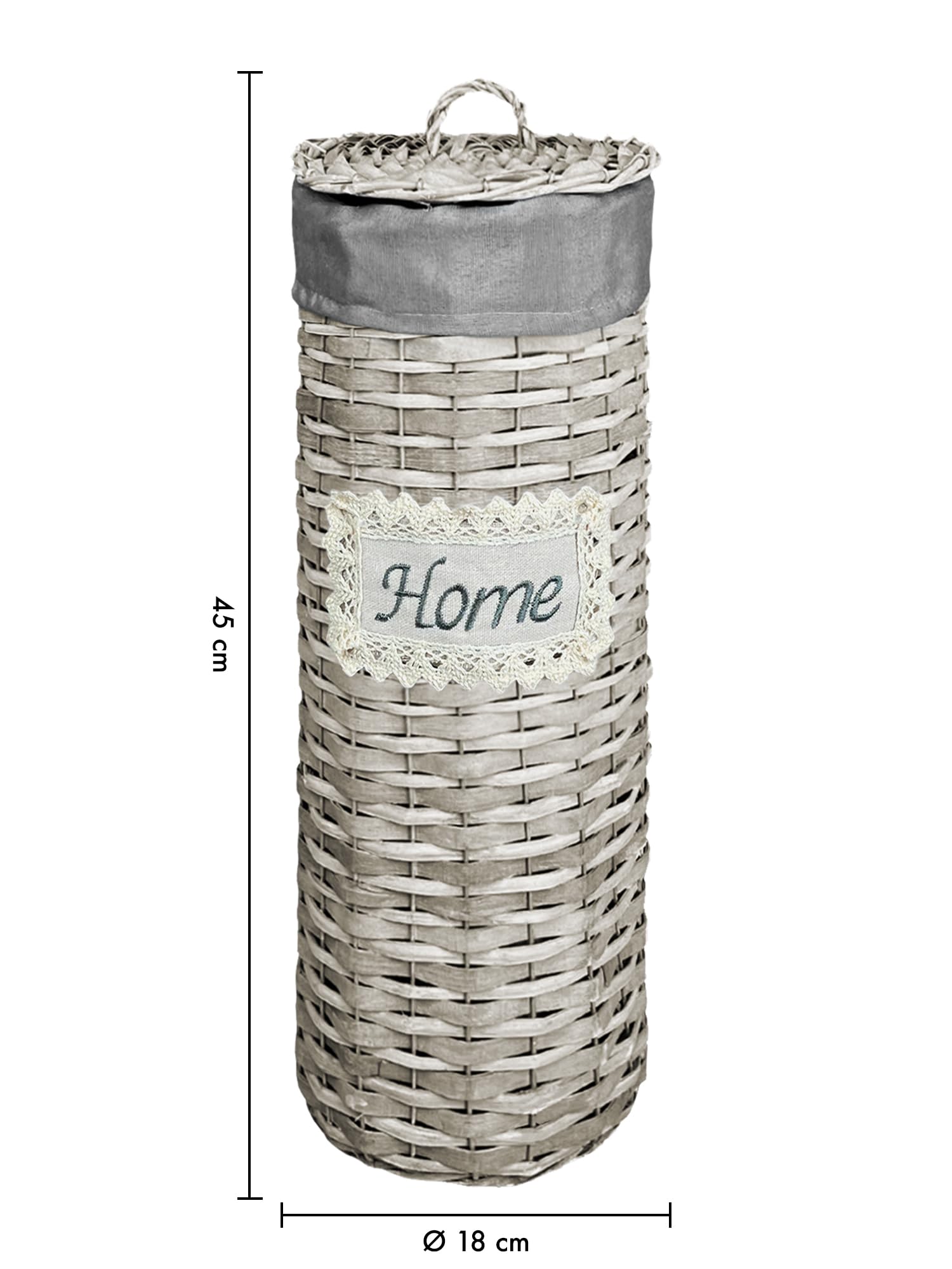 Portarotolo Carta Igienica Da Terra Con Coperchio Portacarta Struttura Robusta In Metallo In Vimini Intrecciato Fino a 4 Rotoli Con Rivestimento Elegante Design Moderno Accessori Bagno - Home