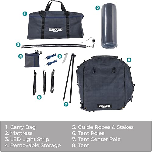 Miniatura 9 de Kakadu - Tienda de campaña de lona para 1 persona, tienda de campaña de polialgodón australiano, para todas las estaciones, impermeable, con colchón