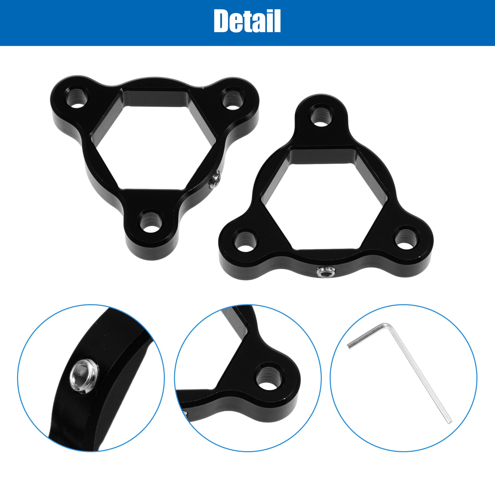Motoforti 22mm Regolatori di precarico forcella CNC in lega di alluminio nero per la maggior parte delle motociclette - Confezione da 2