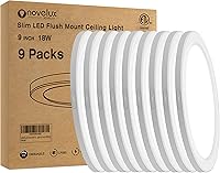 Vista 22 de Lámpara de Techo de Montaje Empotrado de 5.4" Regulable con ETL CERT, 8W 5000K Luces de Techo LED Blancas Ultra Delgadas Redondas para Dormitorio