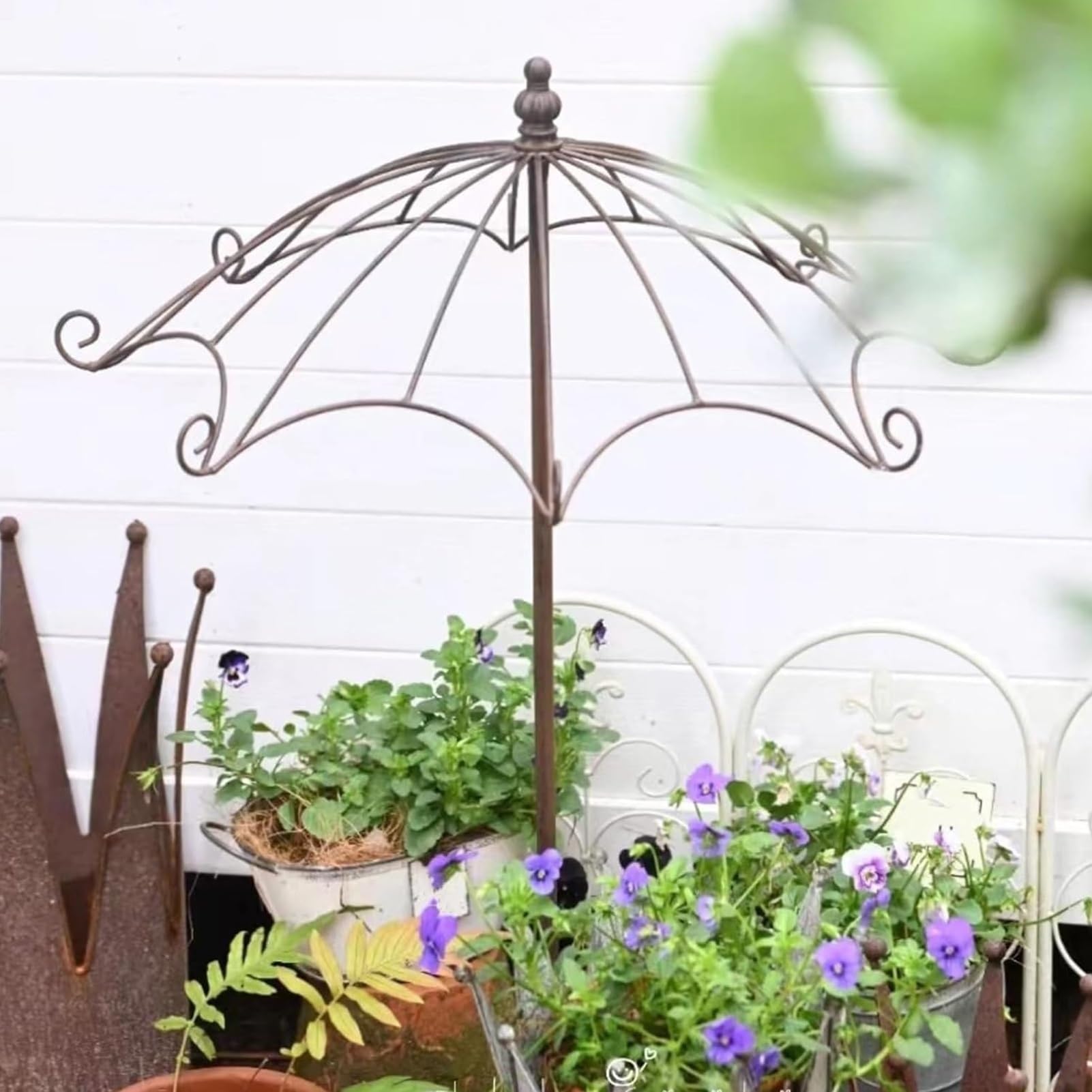 Metalowa Kratka Ogrodowa Do Roślin Pnących, Solidna Rama Podtrzymująca Wisterię Z Wiekowym Wykonaniem, Idealna Do Podtrzymywania Róż I Pomidorów,Copper-50 x 123cm