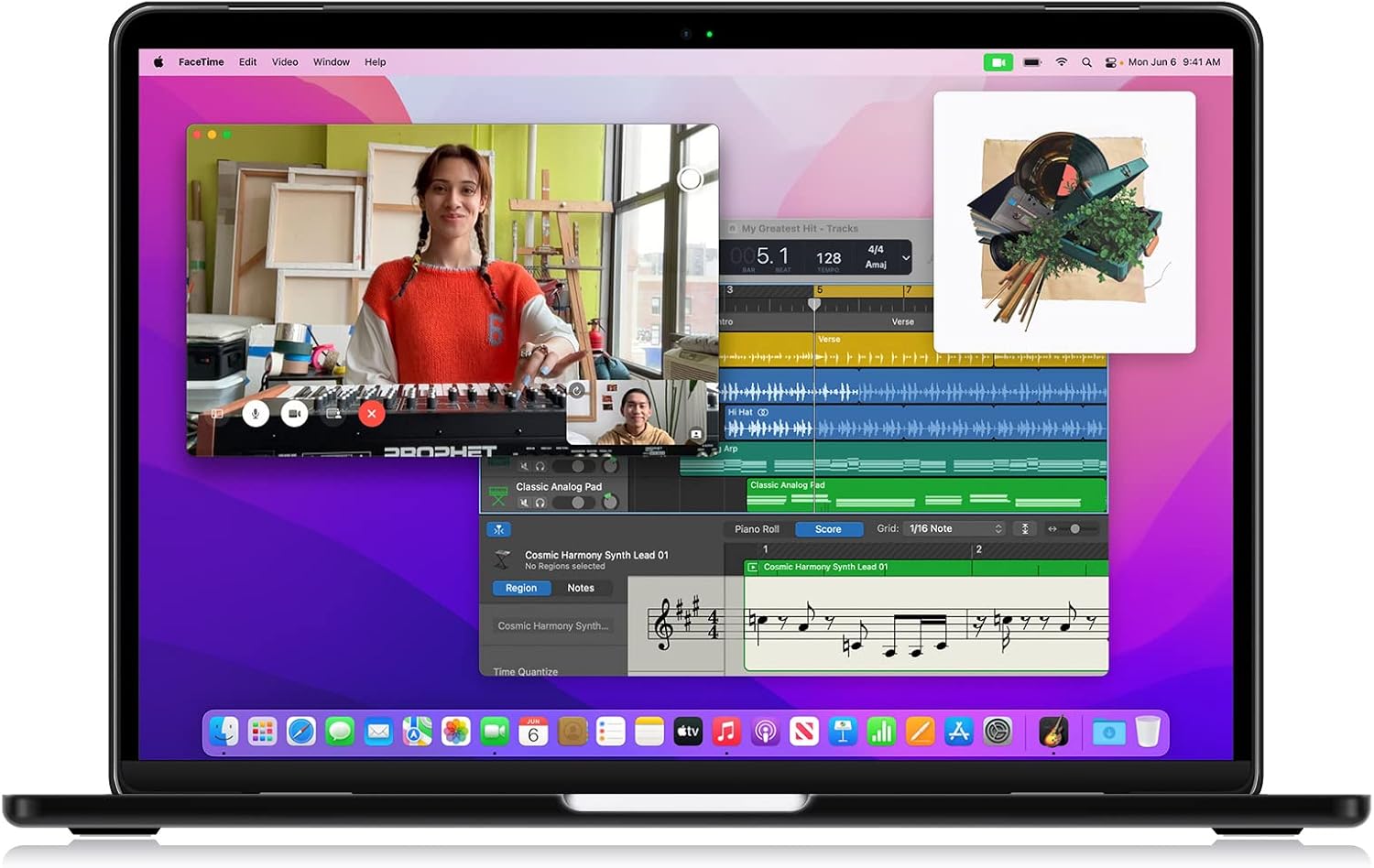 UESWILL 4in1 Compatible with 2022-2025 MacBook Air 13 inch M2 M3 M4 Case A2681 A3113 A3240, Hard Shell Case + Keyboard Cover + Screen Protector + Microfiber Cloth, Astronaut B - Image 4