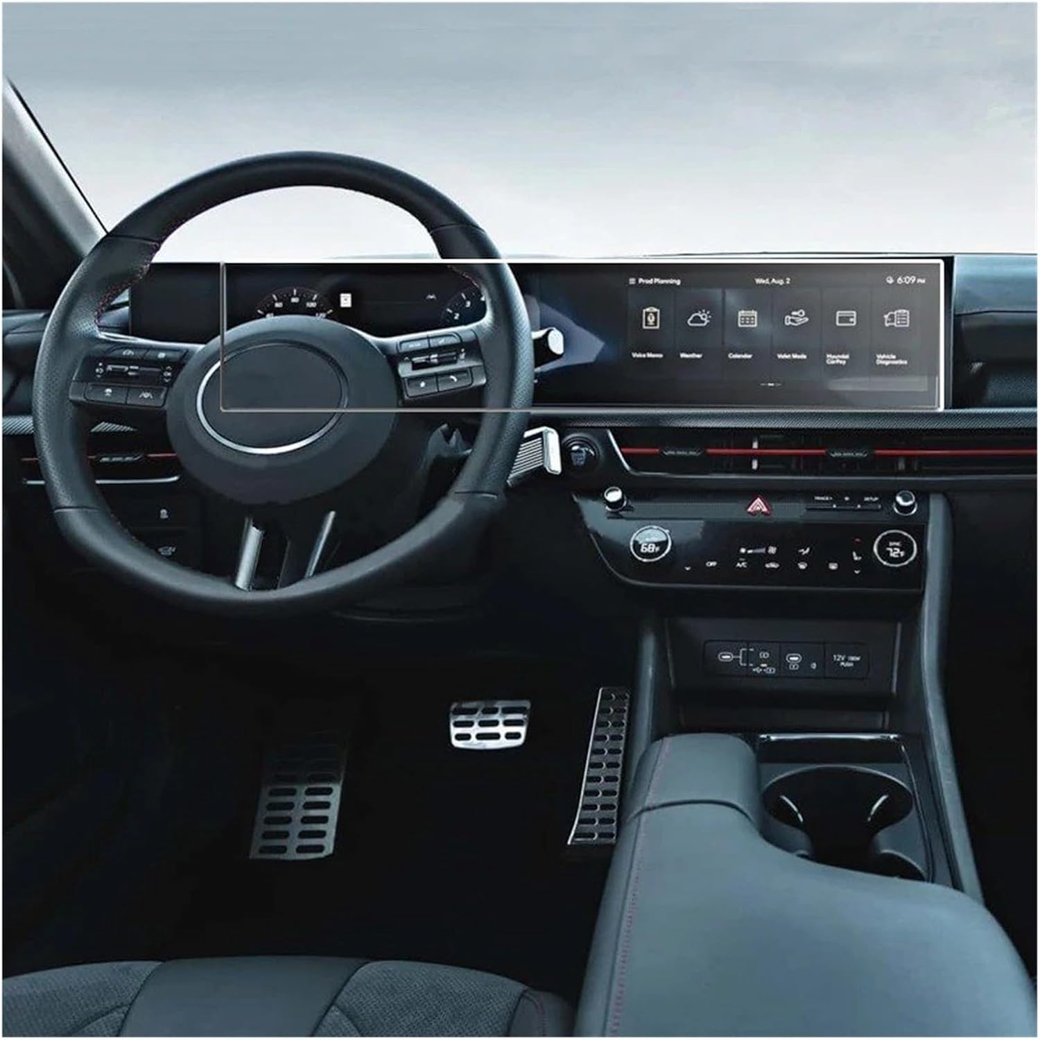 カーナビ ディスプレイ保護フィルム ヒュンダイ用 ソナタ用 2024用 スクリーンプロテクター 12.3 インチ車のインフォテイメン