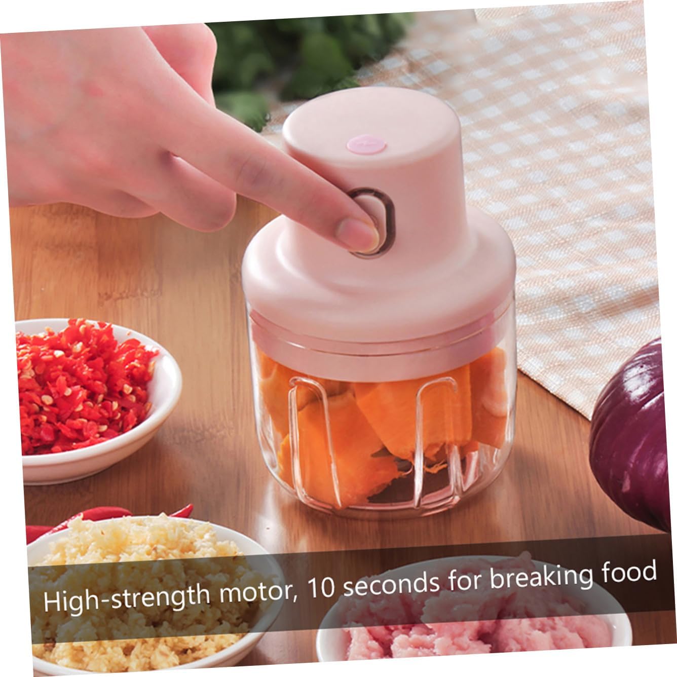 Electric Garlic Mincer Chopper Mini Portable Garlic Press Food Grinder Tool