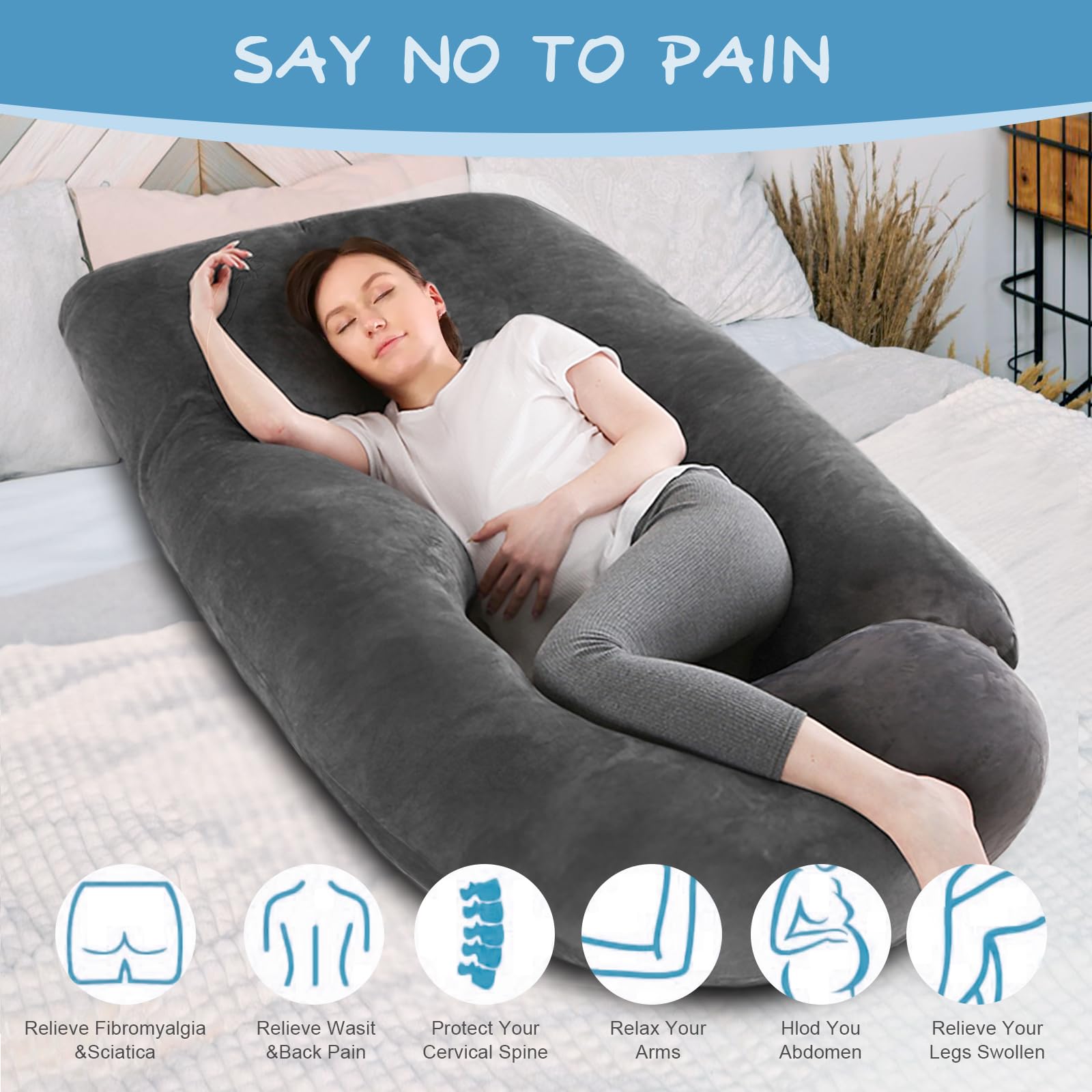 Coussin De Grossesse Pour Dormir Sur Le Côté, Coussin De Grossesse Doux Pour Femme Enceinte, Coussin