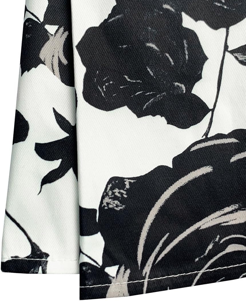 WOKANSE Festival Outfits for Women Lapel Button Down Long Sleeve Shirt Printed V Waist Puff Mini Skirt Suit