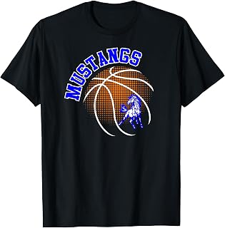 Mustangs Basketball Mustang Pride School Spirit Mascot T-Shirt