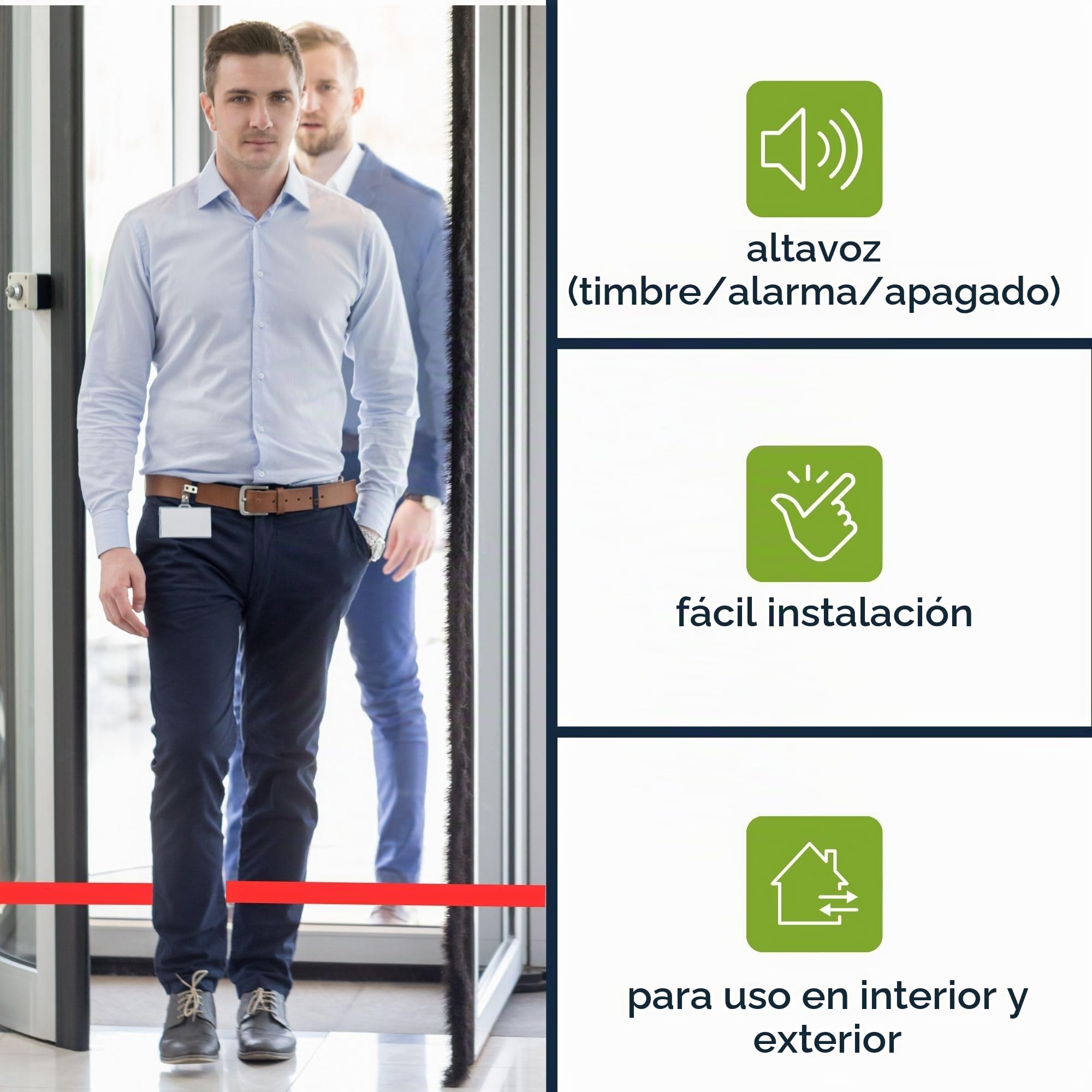 Velleman Barrera IR con Cable, Alcance de 7 m, IP44, Sensor de Entrada infrarrojo con alimentación de 12 V, Altavoz de Alarma Ajustable y tecnología fotoeléctrica para Control de accesos y Seguridad