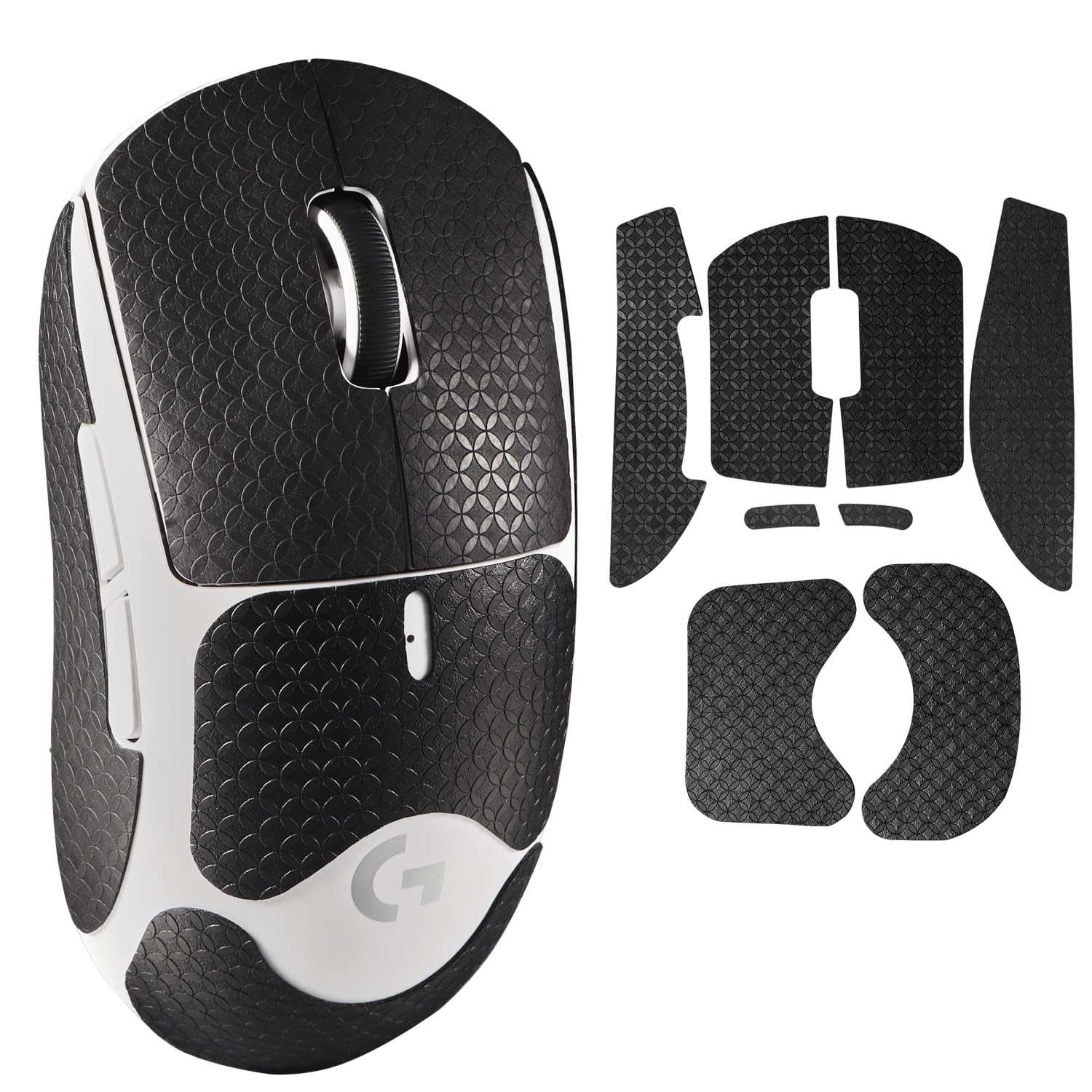 yiodelu Sweat-Resistant Mouse Grip Tape for Logitech G Pro X Superlight Mouse Skin Anti-Slip Sticker for G Pro Superlight Decals(Black)
