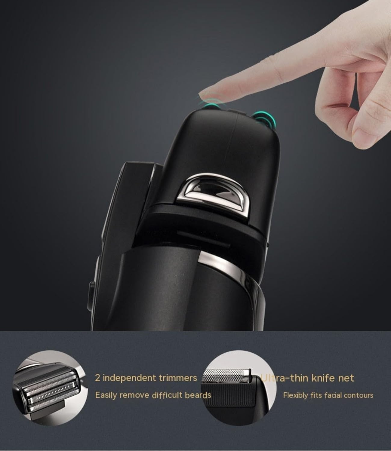 Electric Razor for Men, Rechargeable Wet/Dry Foil Shaver, Led Display Ipx6 Waterproof Men's Electric Shaver with Pop-Up Trimmer (Black)