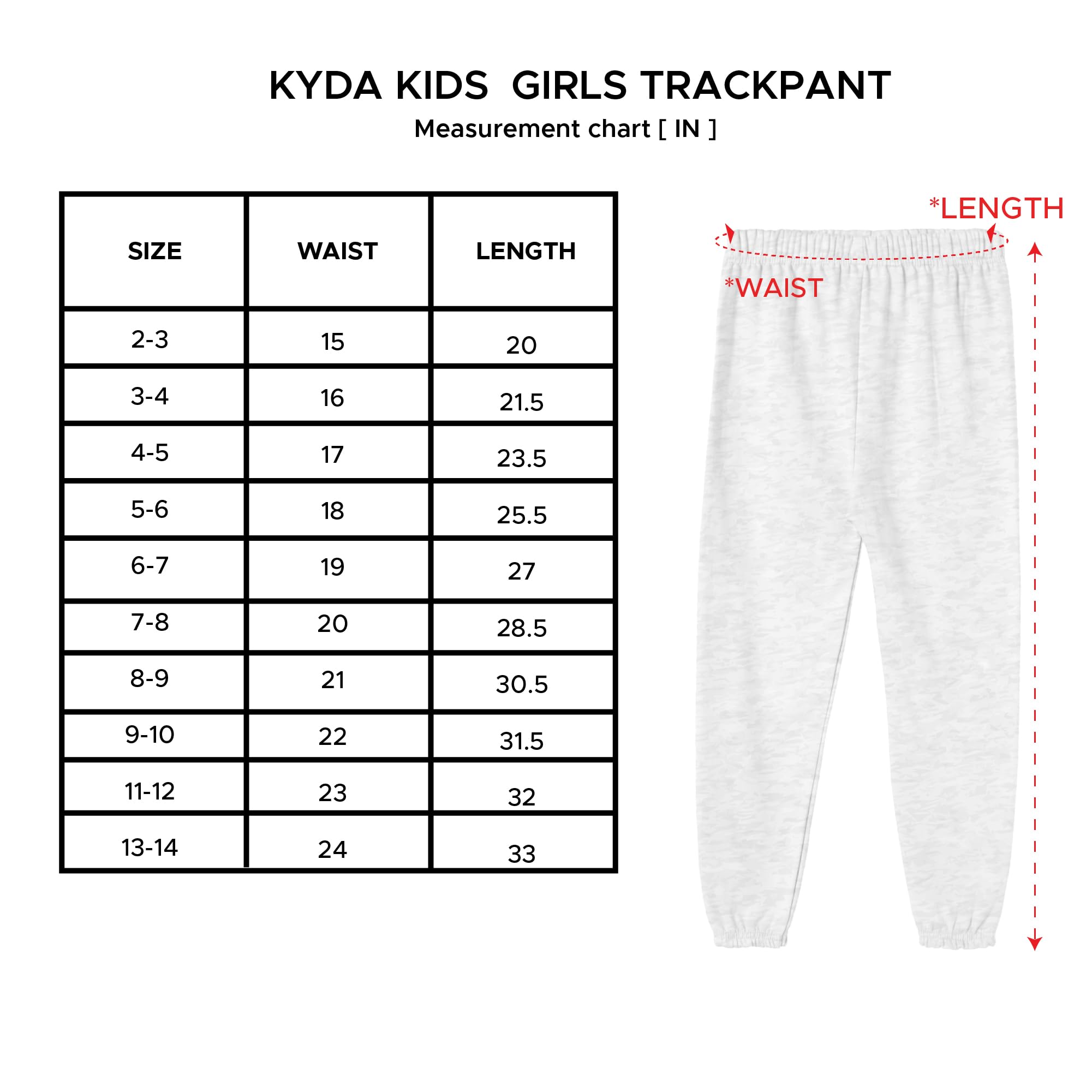 KYDA KIDS® Pantalones deportivos para niñas de tiro medio, 100 % algodón puro, ajuste regular, cintura elástica, ropa casual, pantalones suaves y cómodos para niños (paquete de 2)