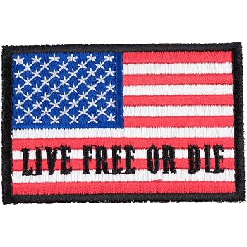 Amazon Com Live Free Or Die American Flag Patch U S Flag Patches Clothing