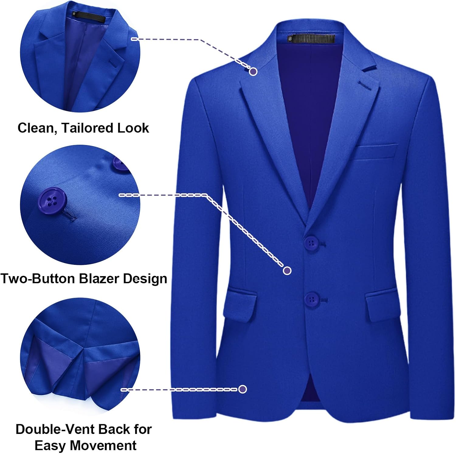 Boys Suit Set Slim Fit Blazer Vest Pants Kids Wedding Prom Ring Bearer 3 Piece Formal Outfit Sizes 4-16