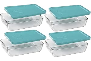 Basics 3 Cup Pyrex Glass Storage Containers with Lids