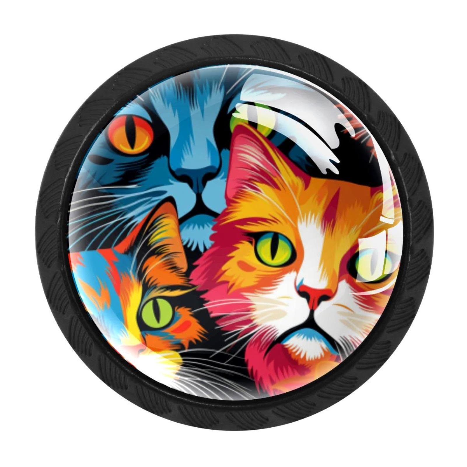 Chenzzzz Multicolored 04 4 Pieces Kitchen Cabinet Knobs Cat Drawer Knobs Dresser Knobs Drawer Pulls Door Knobs Dresser Drawer Handles Knobs For Dresser Drawers