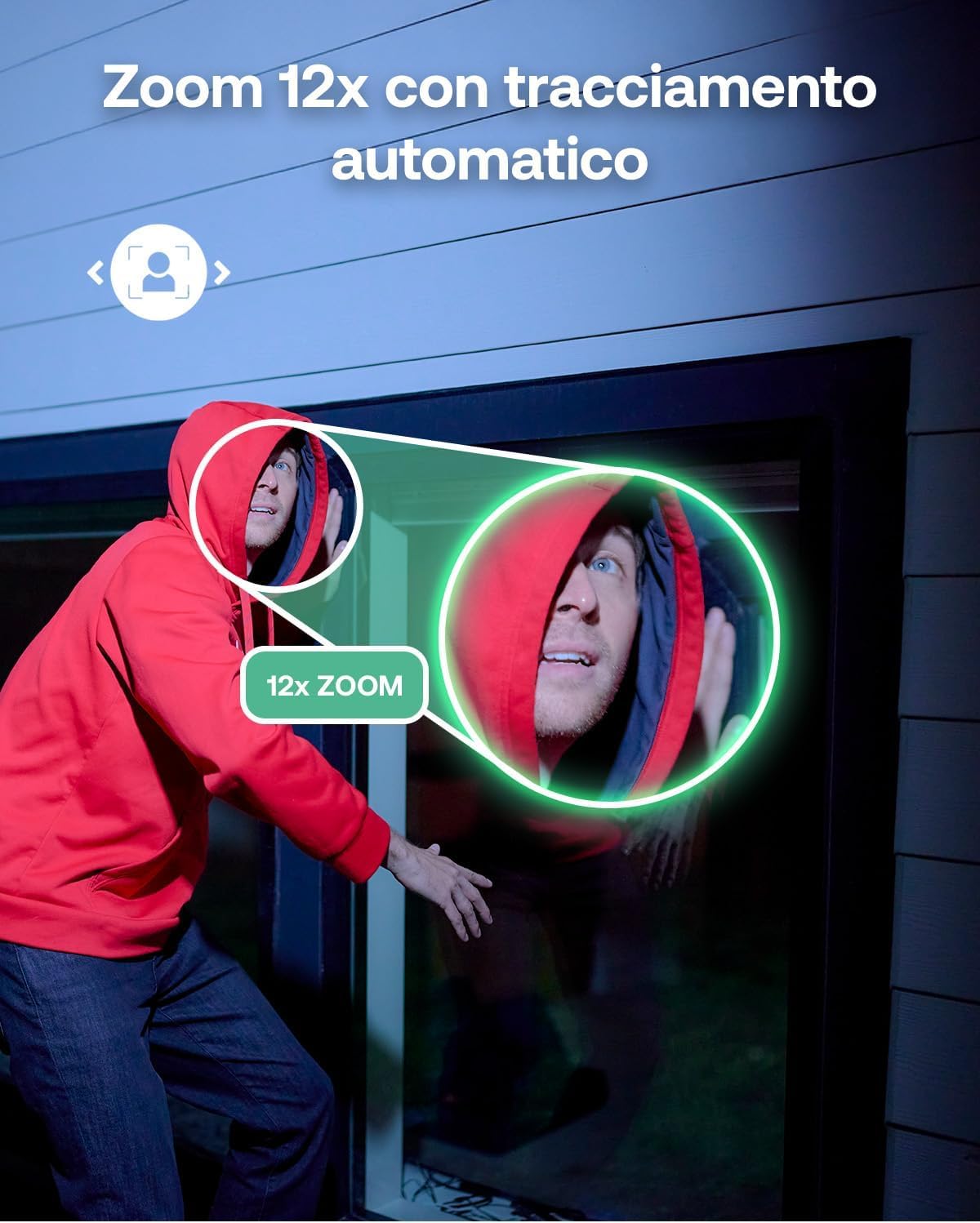 Arlo Pro 6 Telecamera WiFi Esterno Senza Fili, 2K+ HDR, Rilevamento AI, Visione Notturna a Colori, Compatibile con Alexa, Prova Inclusa Secure, 2 Telecamere + 2 Pannelli Solari