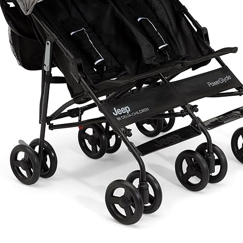 Miniatura 9 de Jeep PowerGlyde - Cochecito doble lado a lado de Delta Children, color gris