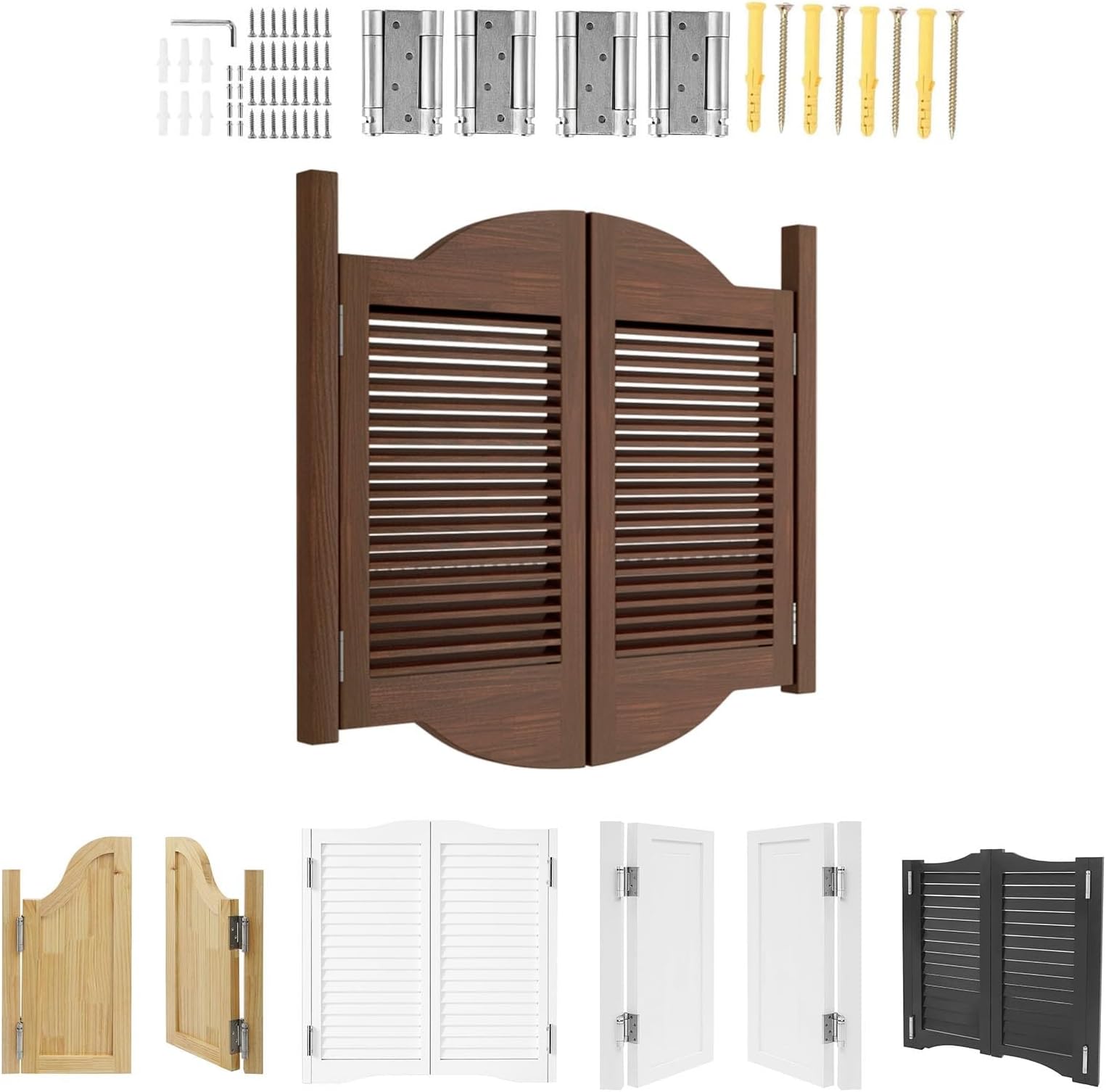 Swinging Half Doors 32" 36" 41" 48" 54" 56" 59" Wide Interior Solid Wood Saloon Doors, Cafe Swing Doors Wood Swinging Half Door with Hinges for Stairs Bar Western Entrance