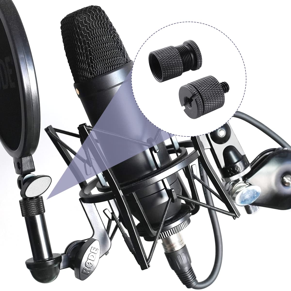 PATIKIL Mic Support Adaptateur 3/8 Mâle à 3/8 Mâle Fil Trépied Vis Adaptateur Double Faces Caméra Vis Pour Microphone Trépied Support Noir 2 Paquet