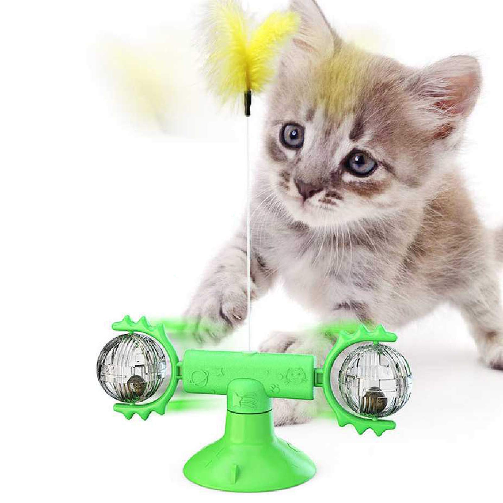 Ubrand Meow Planet Spinning Cat Toy Turntable Funny Cat Stick Pet Toy