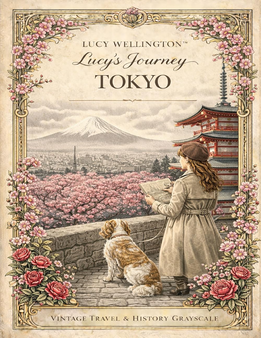 Lucy’s Journey to Tokyo: A Cozy Vintage Travel Coloring Book for Adults (Lucy Wellington)
