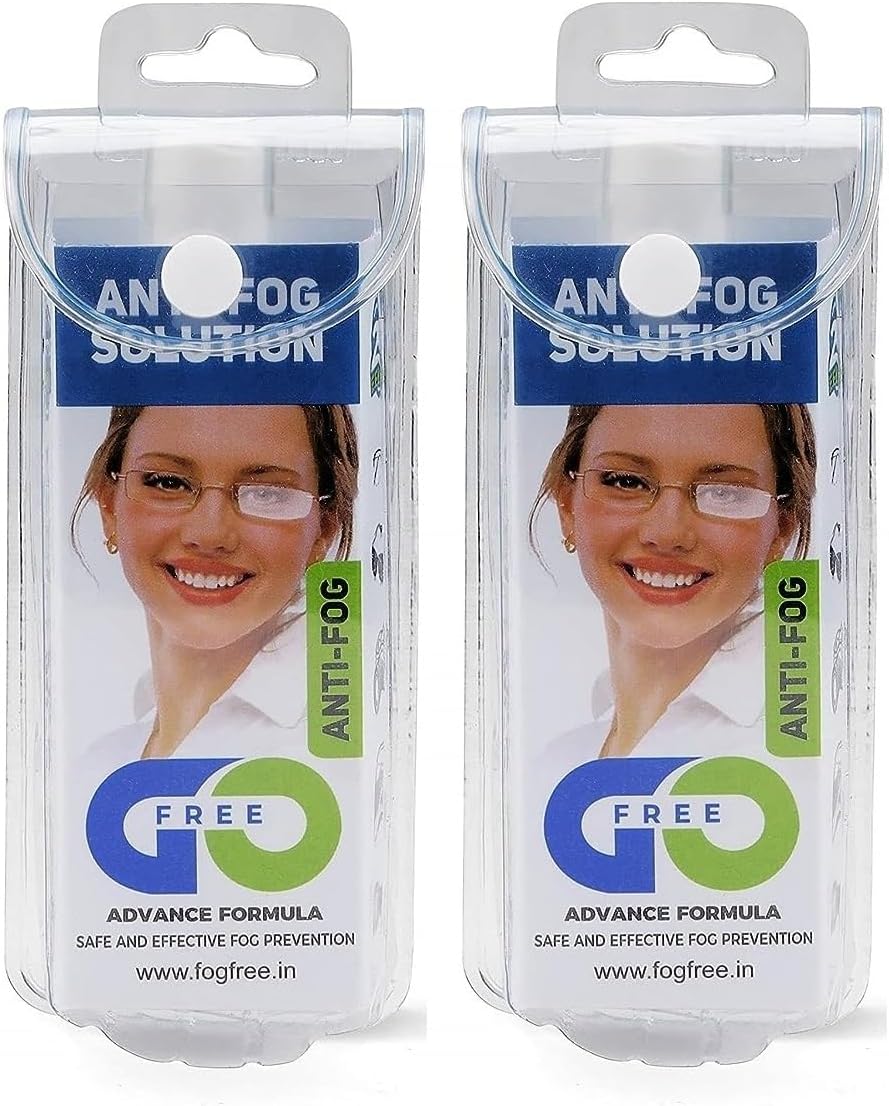 GOFREEAnti-Fog Spray Kit With Cleaning Cloth For Spectacles, Glasses, Camera Lens Patented & Advanced Formula Solution (30 ML) Effective Up to 24 Hrs - (Pack Of 2)