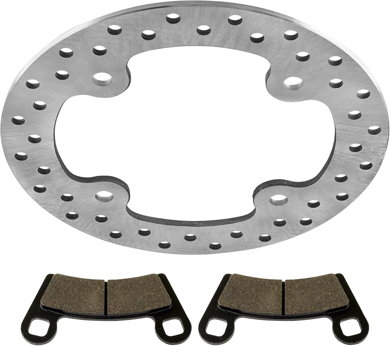 Caltric Front Brake Disc Rotor And Pads Compatible with Polaris Rzr S 800 Efi 2009 2010 2011-2014 / Rzr 800 Efi 2008-2014