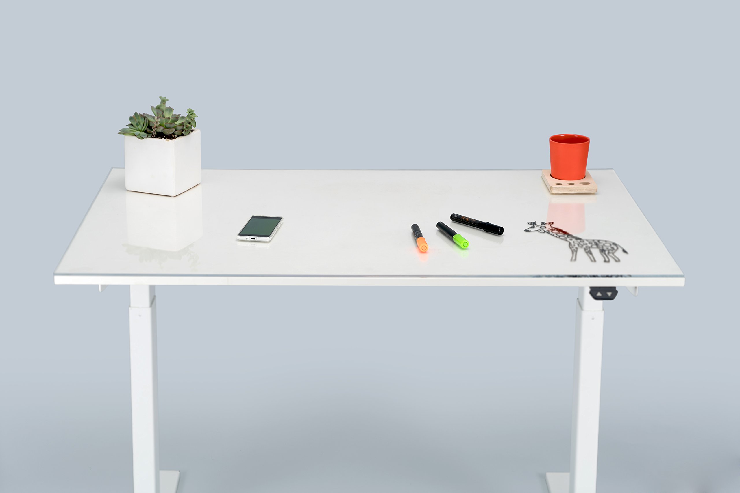 Giraffe - Height-Adjustable Standing Computer Desk - Scandinavian Design - White - Medium Large Large — view 5